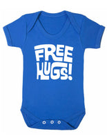 Free Hugs Baby Boy Girl Unisex Short Sleeve Bodysuit (Blue, 0-3m)