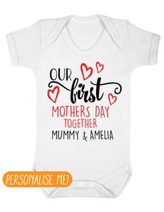 Our First Mothers Day Personalised Baby Bodysuit