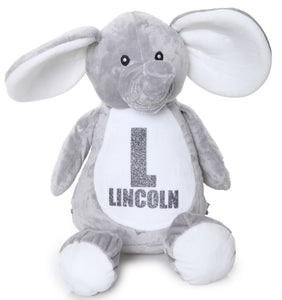 Personalised Grey Elephant Teddy Bear